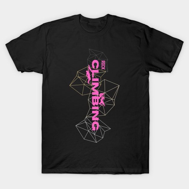 geometric rock climbing pink T-Shirt by lmdesignco